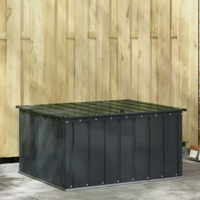 Boîte de rangement de jardin noire en acier – image 2