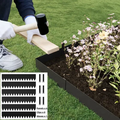 Bordures de jardin en acier, 6 bandes à marteler