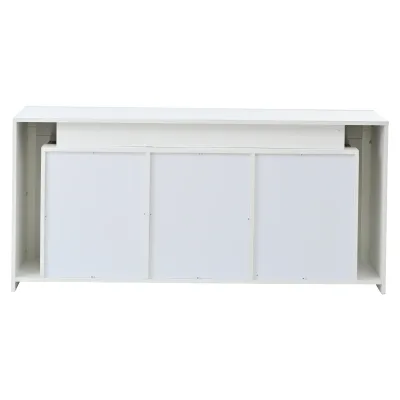 Buffet blanc brillant 3 tiroirs, 2 portes et LED – image 2