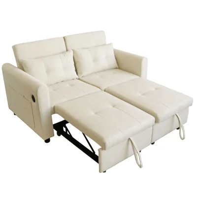 Canapé-lit 3 en 1 en tissu avec ports USB – image 3