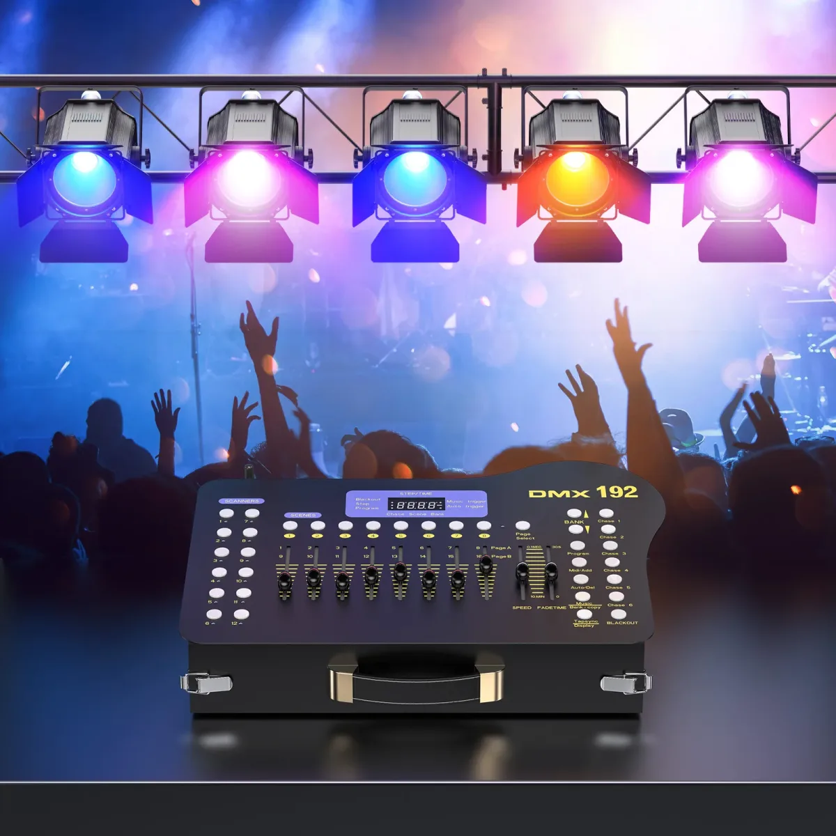 Console DMX sans fil 192 canaux avec récepteurs