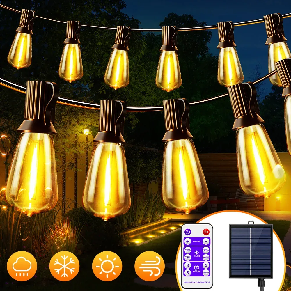 Guirlande solaire d'extérieur avec télécommande