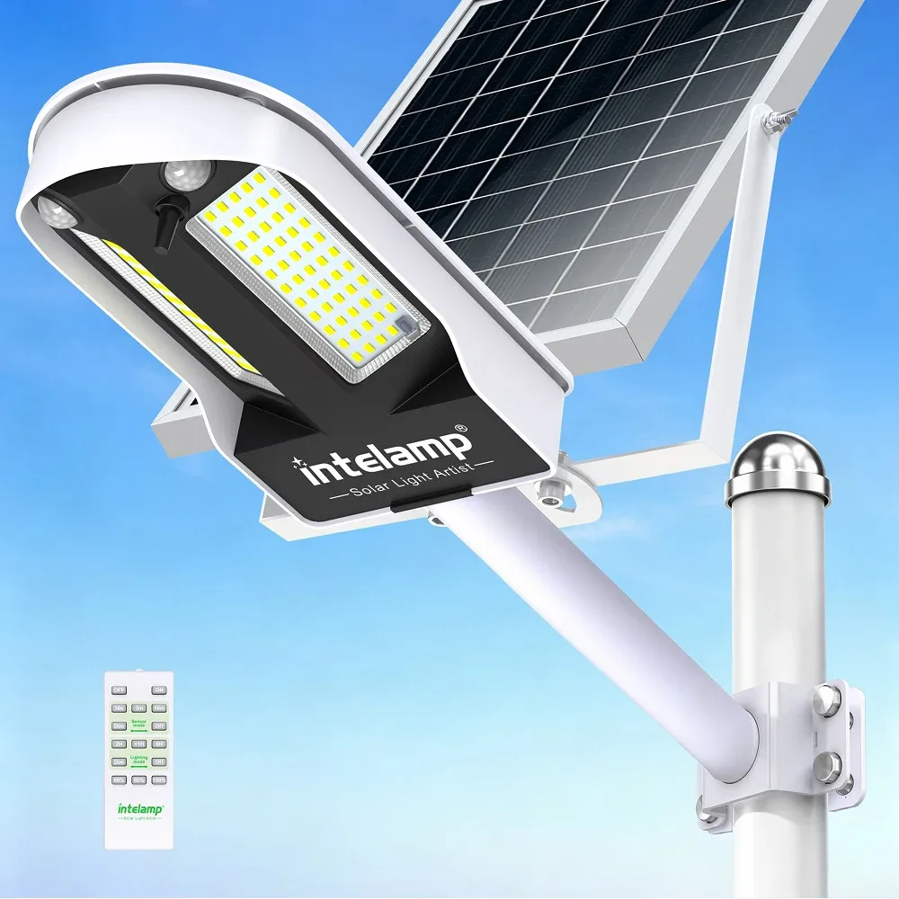 Lampadaire solaire d'extérieur à deux détecteurs