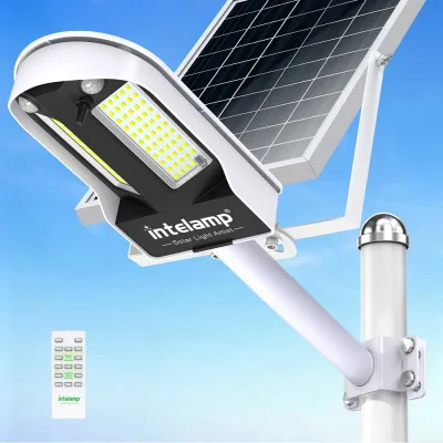 Lampadaire solaire d'extérieur à deux détecteurs
