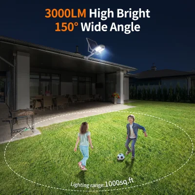 Lampadaire solaire d'extérieur à deux détecteurs – image 3