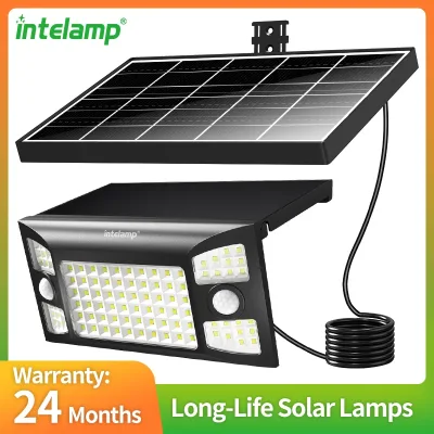 Lampe solaire LED à deux détecteurs de mouvement