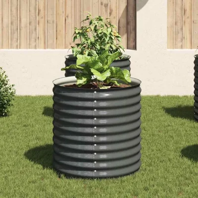 Lit de jardin surélevé gris en acier galvanisé – image 2
