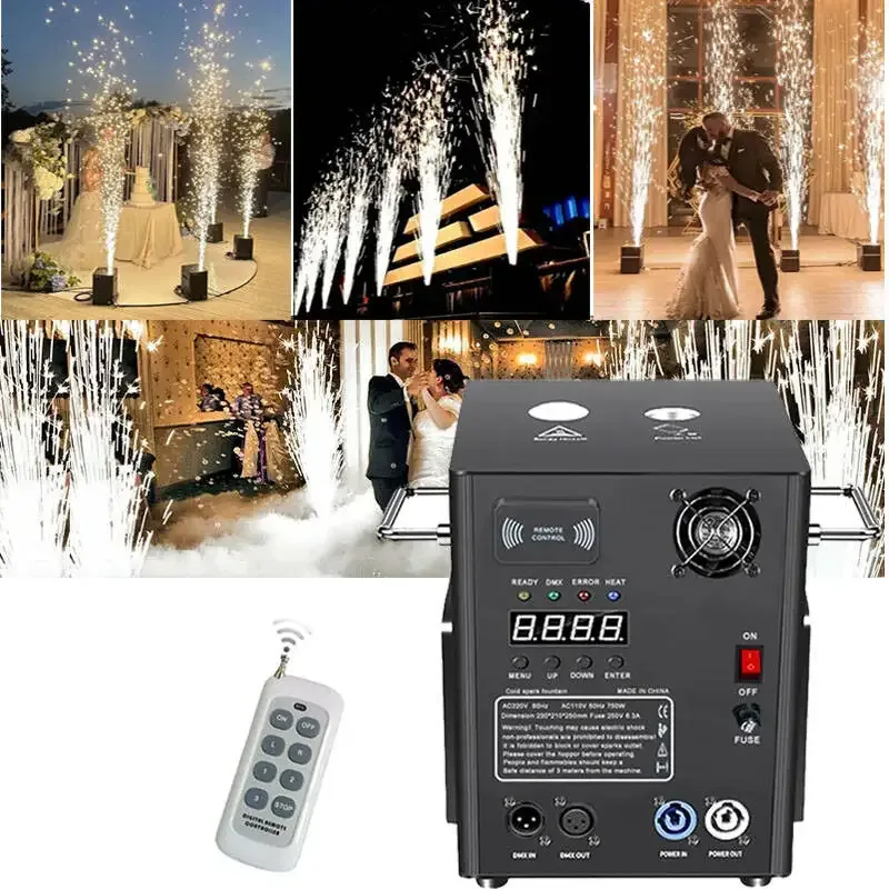 Machine à étincelles froides 750 W noire, DMX