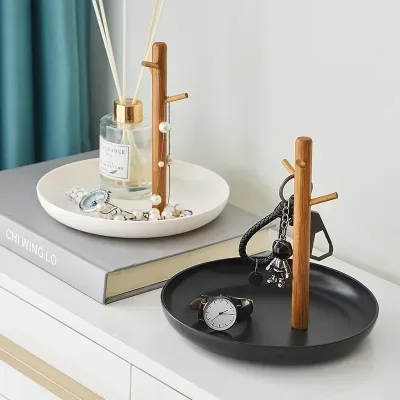 Plateau de rangement en bambou en forme de branche – image 2