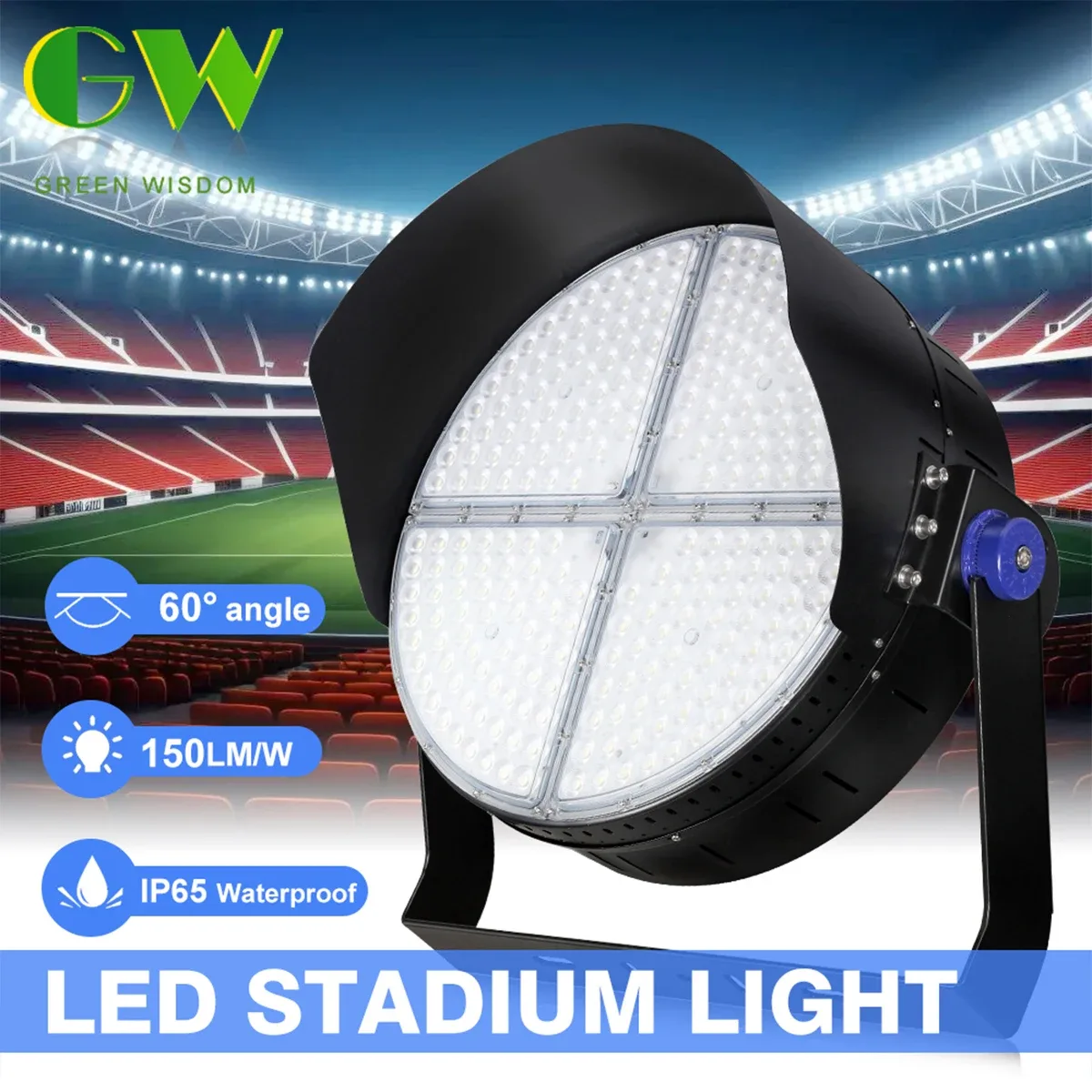 Projecteur LED étanche en aluminium, angle 60°