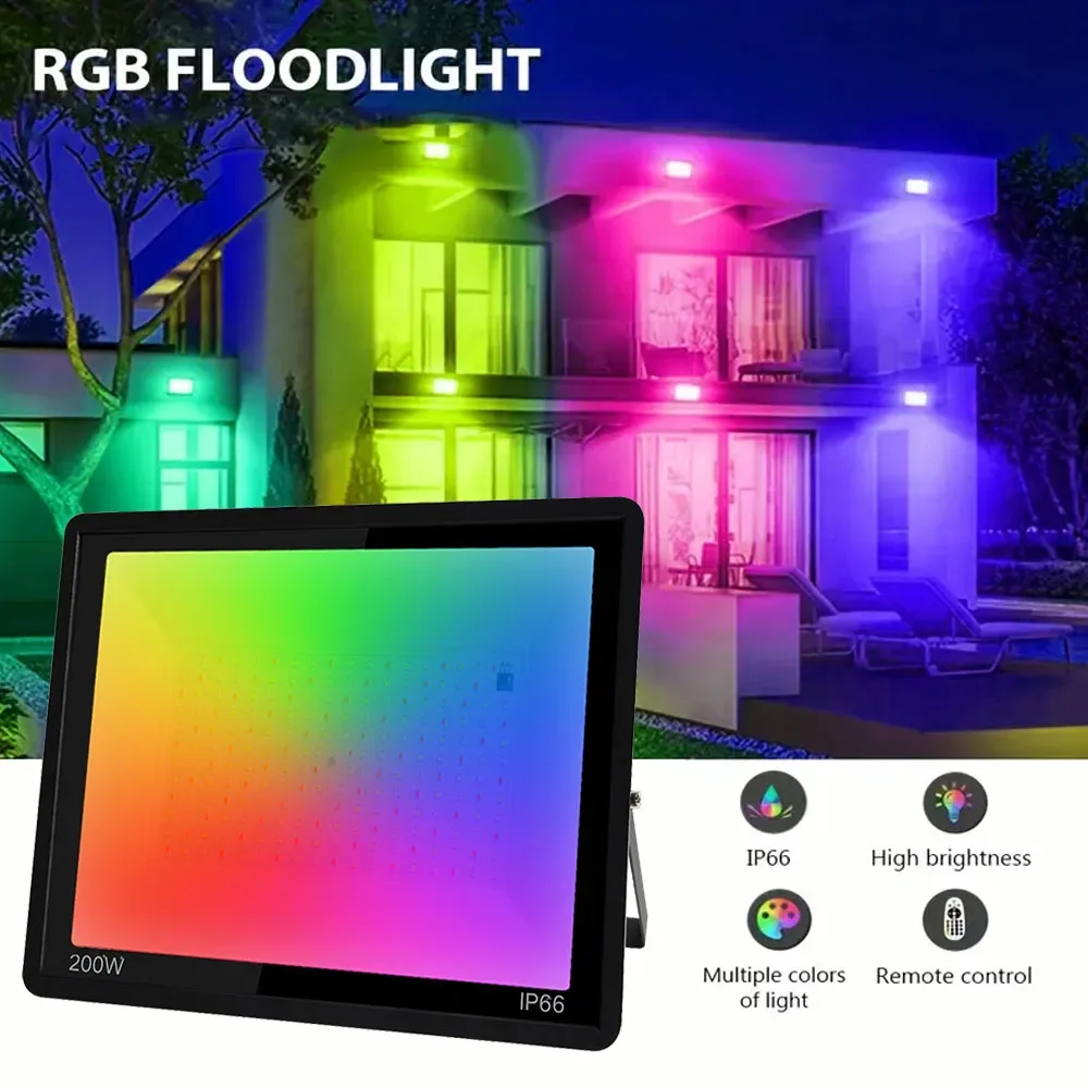 Projecteur LED RGB d'extérieur télécommandé