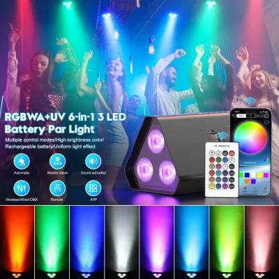 Projecteur Par LED RGBWA UV sans fil à batterie – image 2