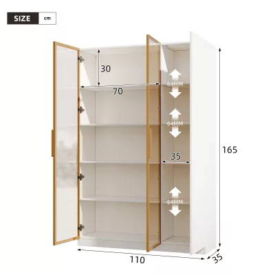 Vitrine à trois portes en verre trempé, LED – image 3