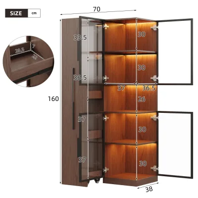 Vitrine de salon en MDF et verre avec éclairage LED – image 3